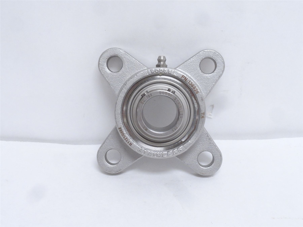 Dodge F4B-SCEZ-100-SHSS; Flange Bearing 136826; SS; 4-Bolt