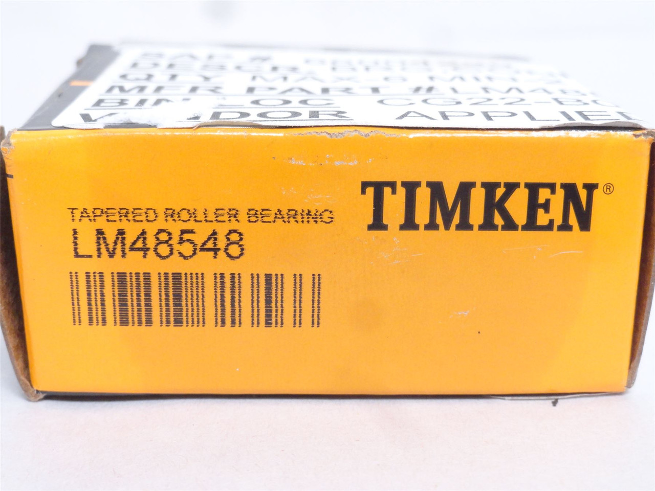 Timken LM48548; Tapered Roller Bearing Cone; 1-3/8"ID