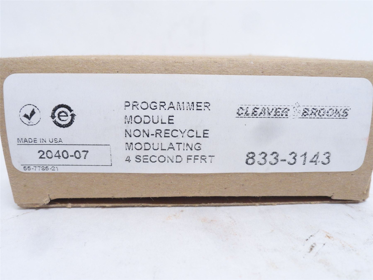 Cleaver Brooks 833-143; Fireye Burner Logix Program Module