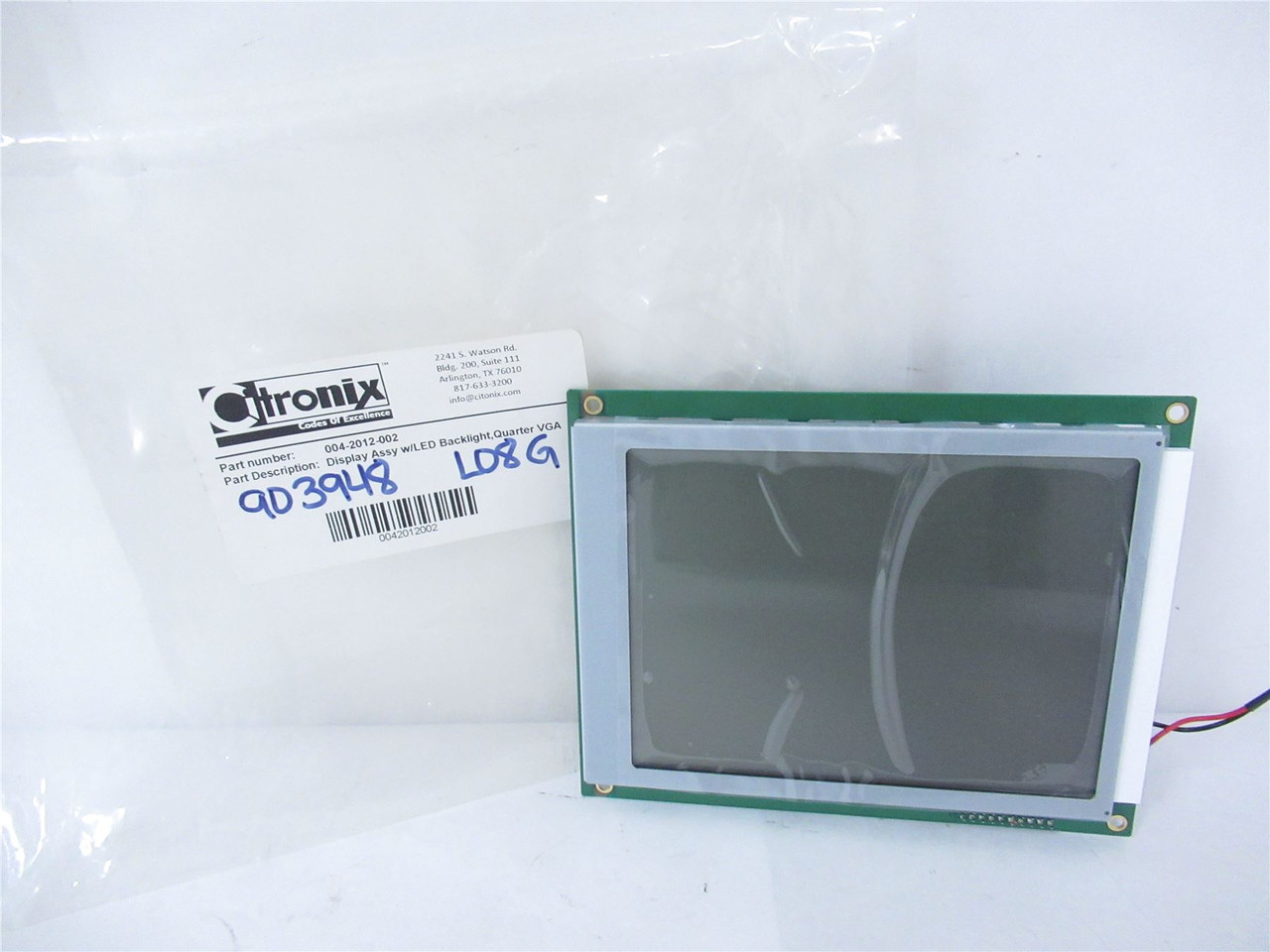 Citronix 004-2012-002; DisplayAssemblyw/LED Quarter VGA