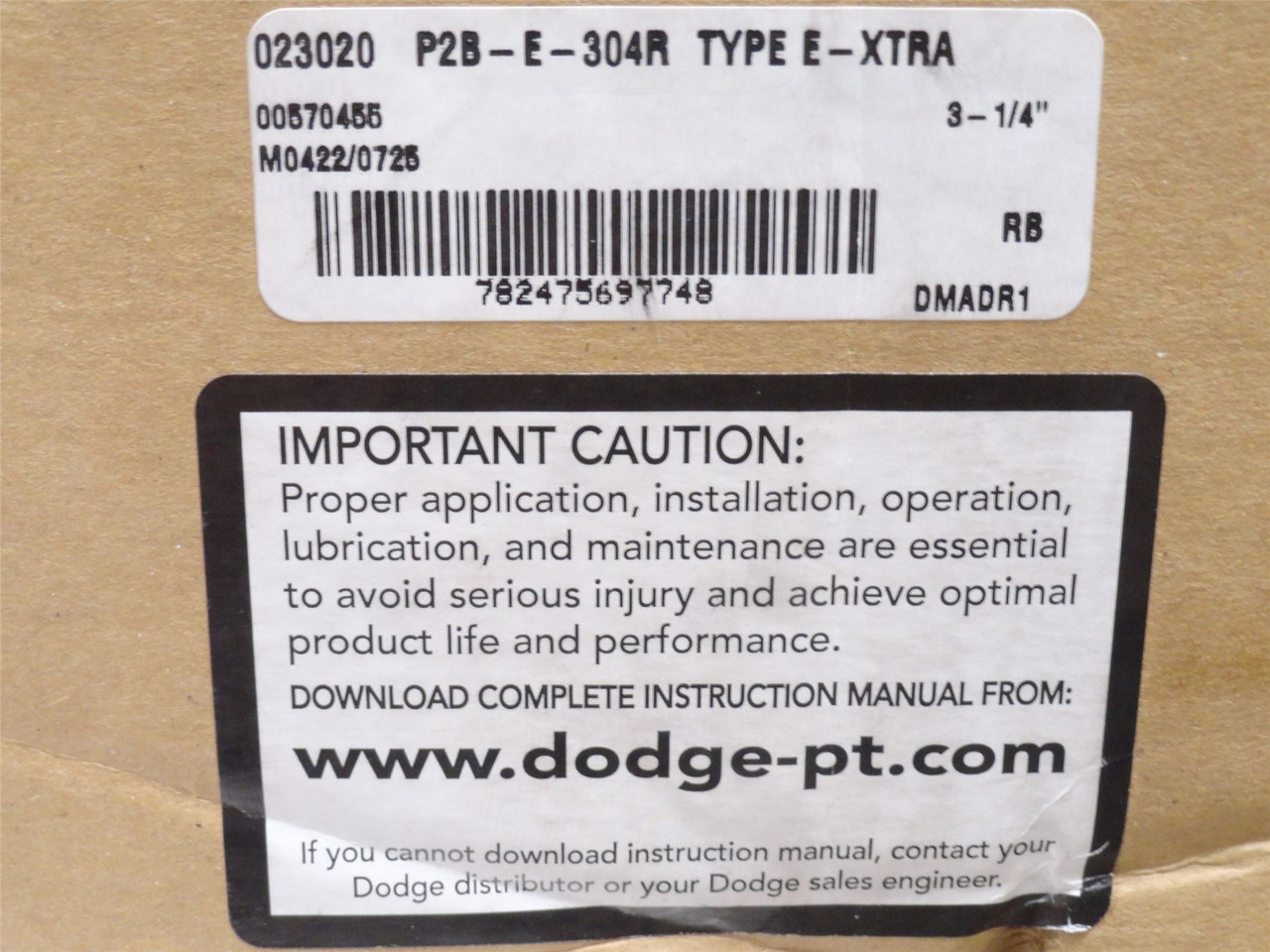 Dodge P2B-E-304R; Pillow Block Bearing 023020 3-1/4"ID 2-Bolt