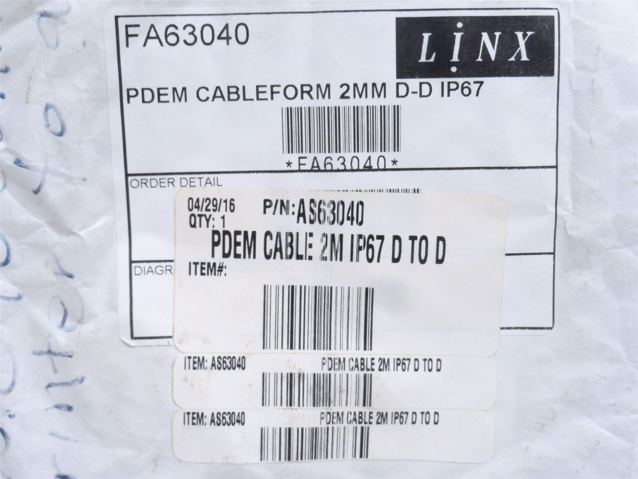 Linx Labeling FA63040; Printer To Printer Data Transfer Cable