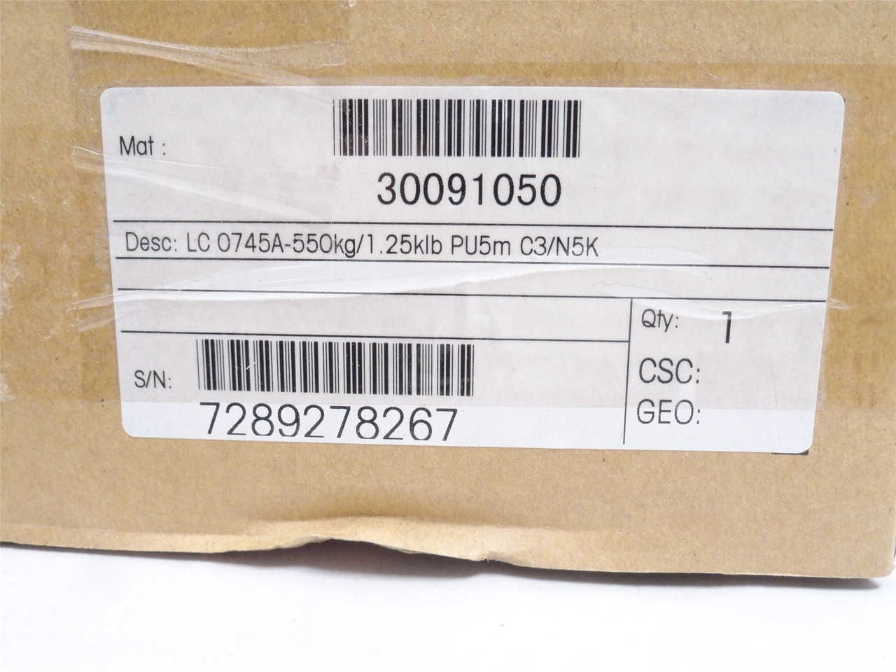 Mettler-Toledo 30091050; Load Cell 0745A Emax/CAP550kg/1250lb