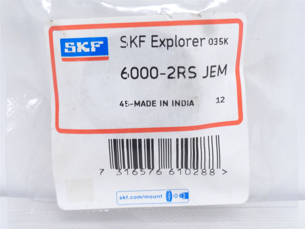 SKF 6000-2RSJEM; Ball Bearing; 10mmID x 26mmOD x 8mm Wide