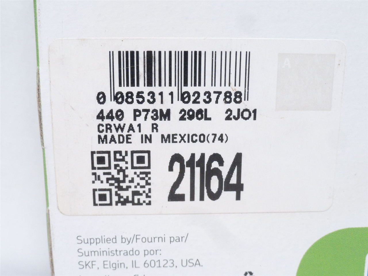 CR 21164; Double Lip Oil Seal 2-1/8"ID x 3"OD x 3/8" Wide