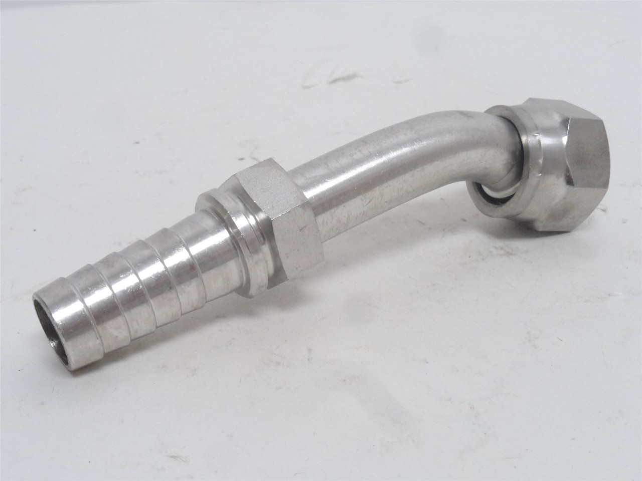Gates 12B-12FJX45S-SS ; Tube Elbow SS 45Deg 3/4JIC x 3/4 Barb