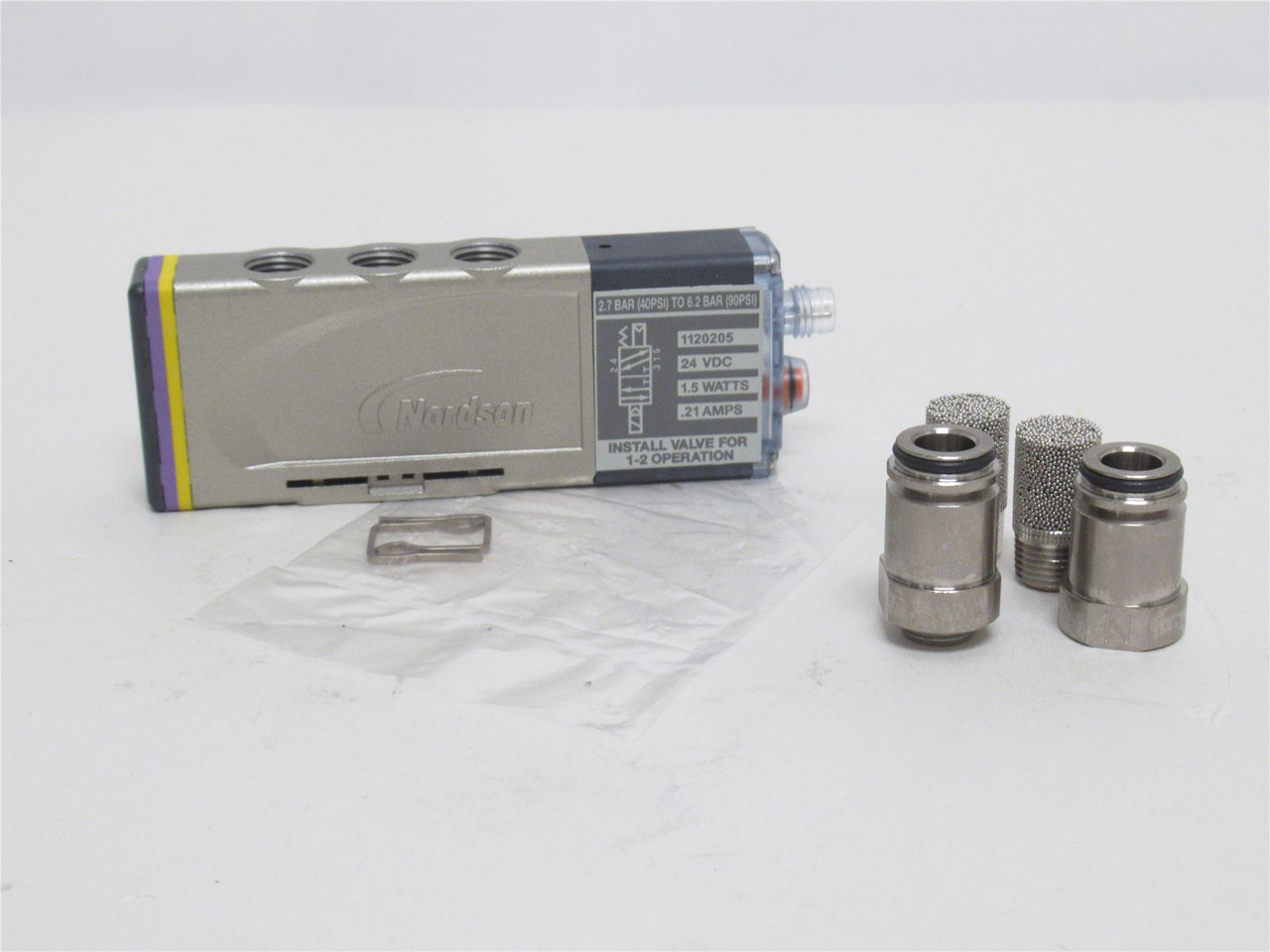 Nordson 1120205; Solenoid Valve; 2.7-6.2BAR; 24VDC