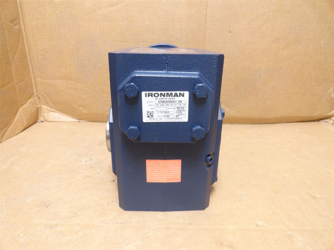 Grove Gear GR8320547.20; Gear Speed Reducer 50:1 Ratio; 2.46HP