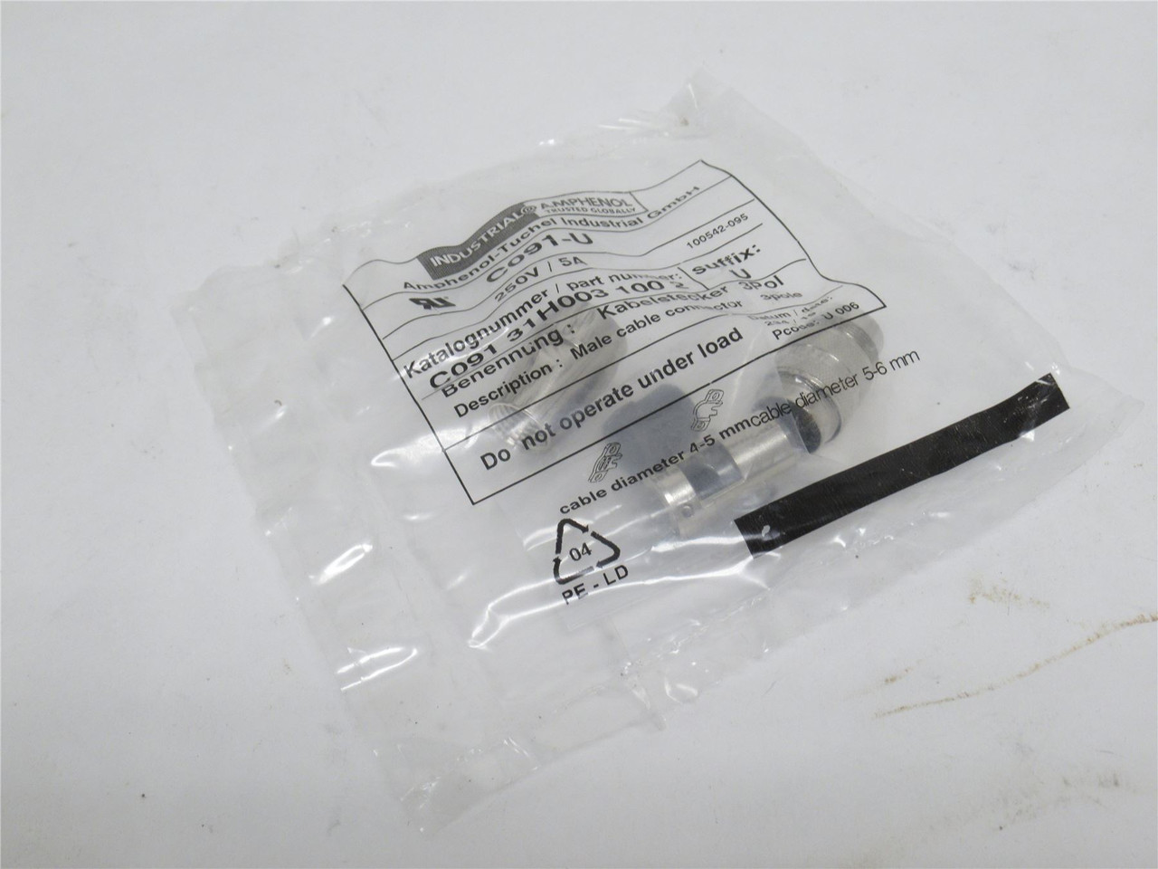 Amphenol C091-31H005-100-2; Circular Connector;  5 Contacts