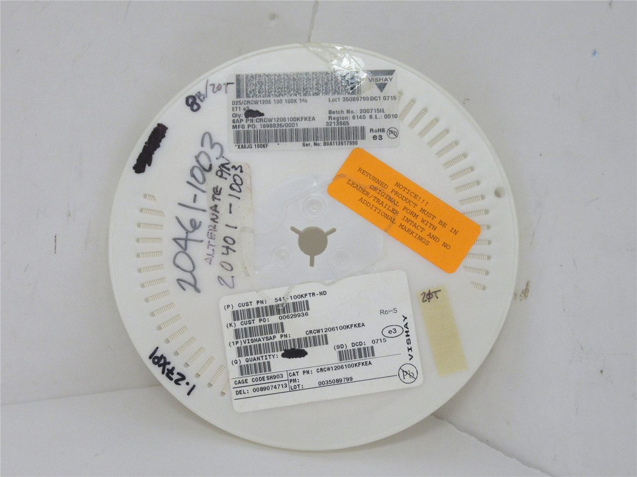 Vishay  CRCW1206100KFKEA; Lot-3000 Resistor 100kOhm