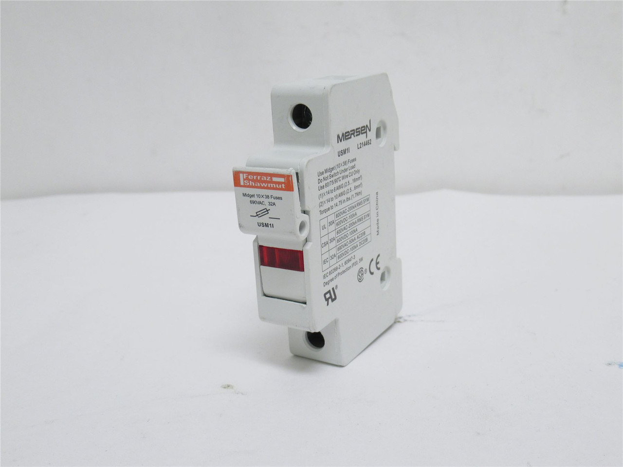 Ferraz-Shawmut USM1I; Fuse Holder; 600V; 30A; 1P; W/Indicator