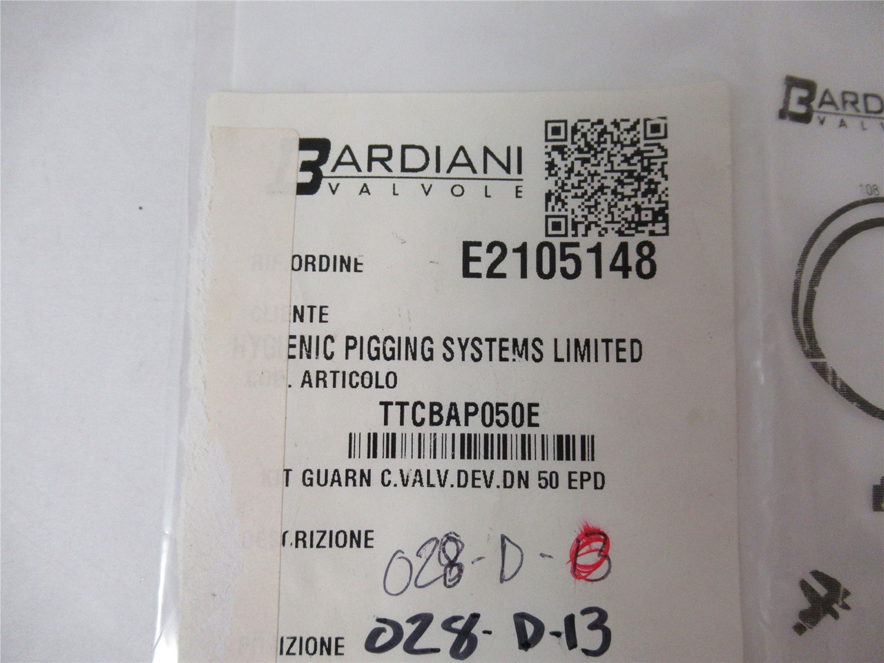 Bardiani Valvole TTCBAP050E; Hygenic Pigging System Valve Kit