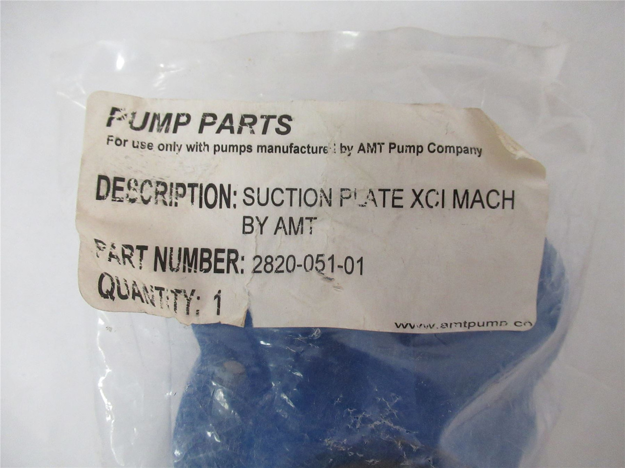 AMT Pump Co 2820-051-01; Pump Suction Plate XCI Mat SealedPkg