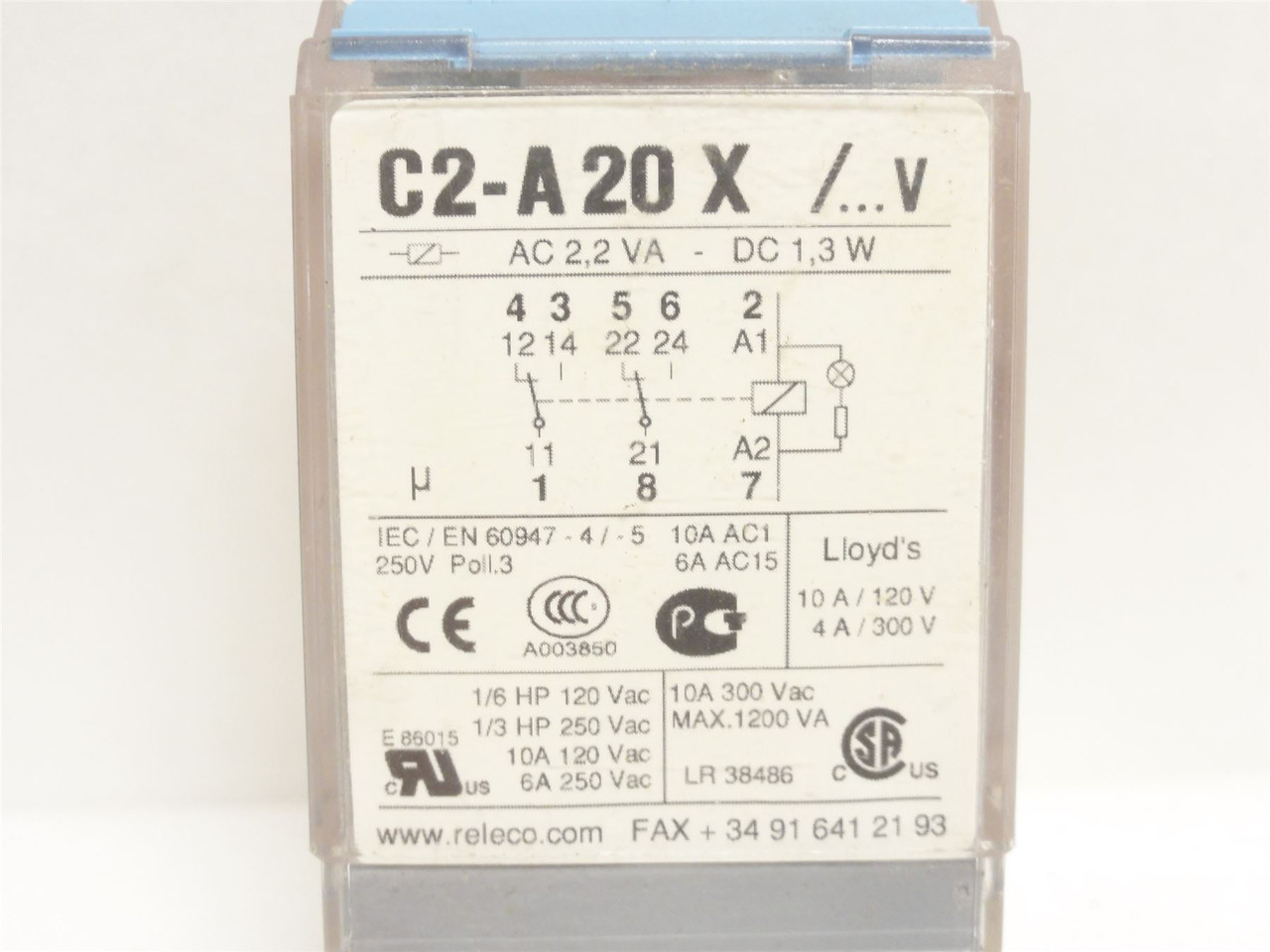Releco C2-A20X/120VAC; Power Relay; 10A; 250VAC; Coil: 120VAC