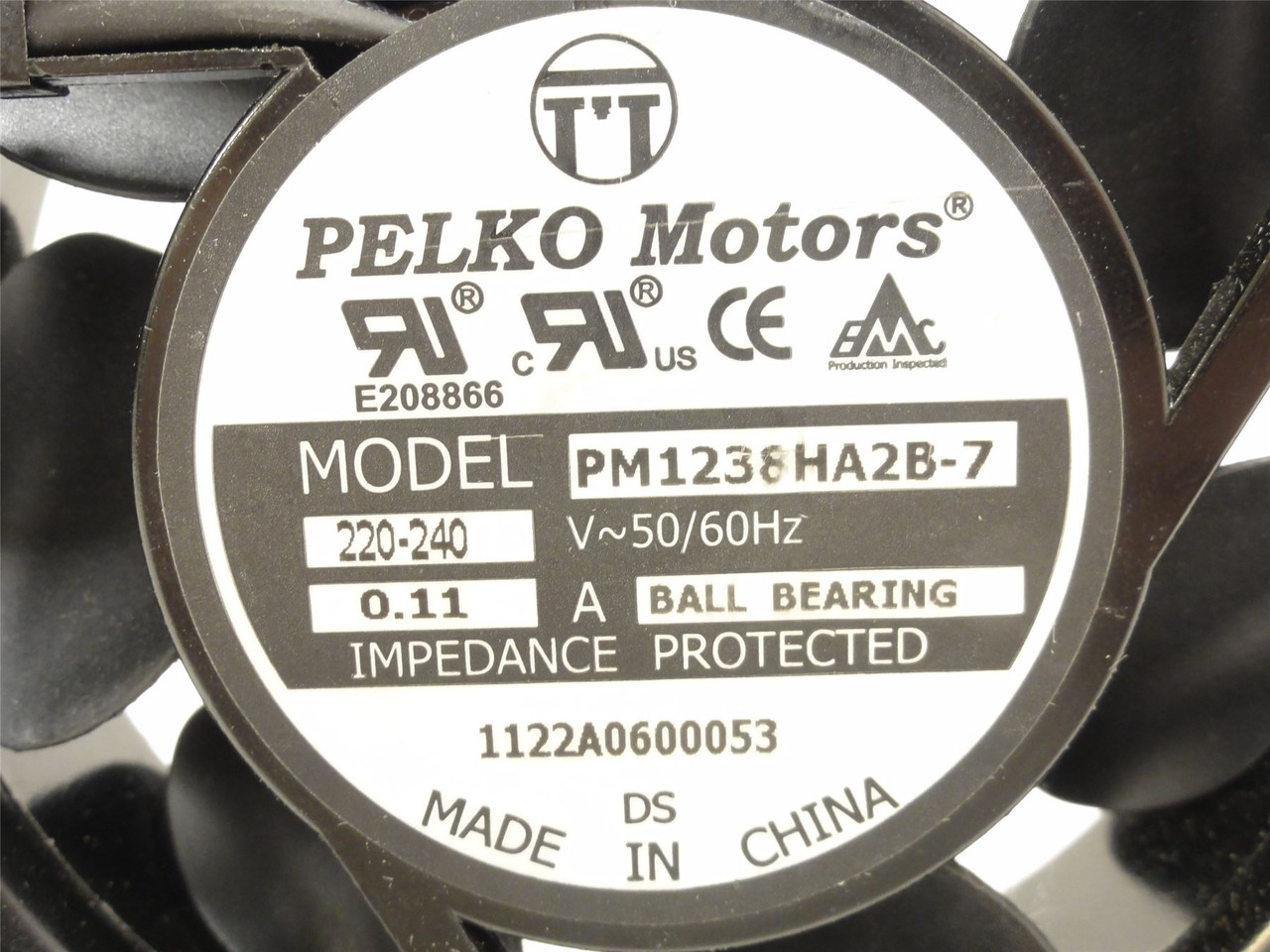Pelko PM1238HA2B-7; Axial Cooling Fan; 220-240VAC; 120mmx38mm