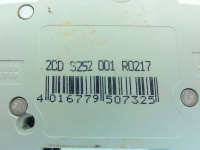 ABB 2CDS252001R0217; Mini Circuit Breaker; 1A; 2P; 277/480VAC
