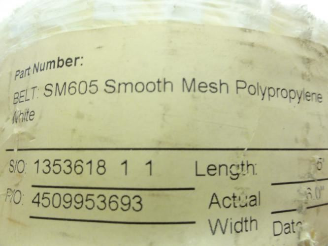Habisat SM605-5x15; Smooth Mesh Belt; 5' Length; 16" Width