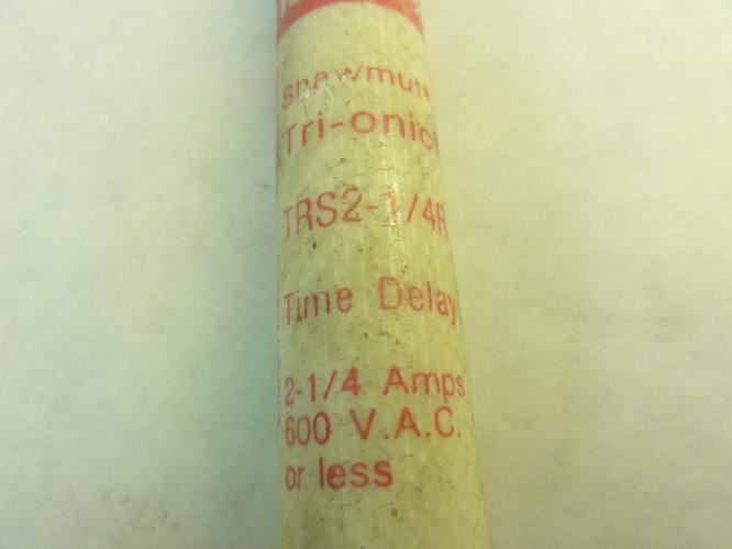 Shawmut TRS2-1/4R; Tri-onic Fuse; Time-Delay; 2-1/4A; 600VAC