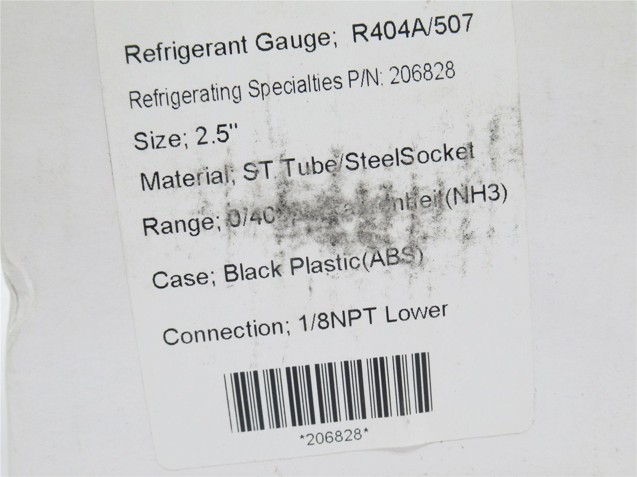 Parker 206828; Refrigerant Gauge; 0-400PSI; 2-1/2" Dial