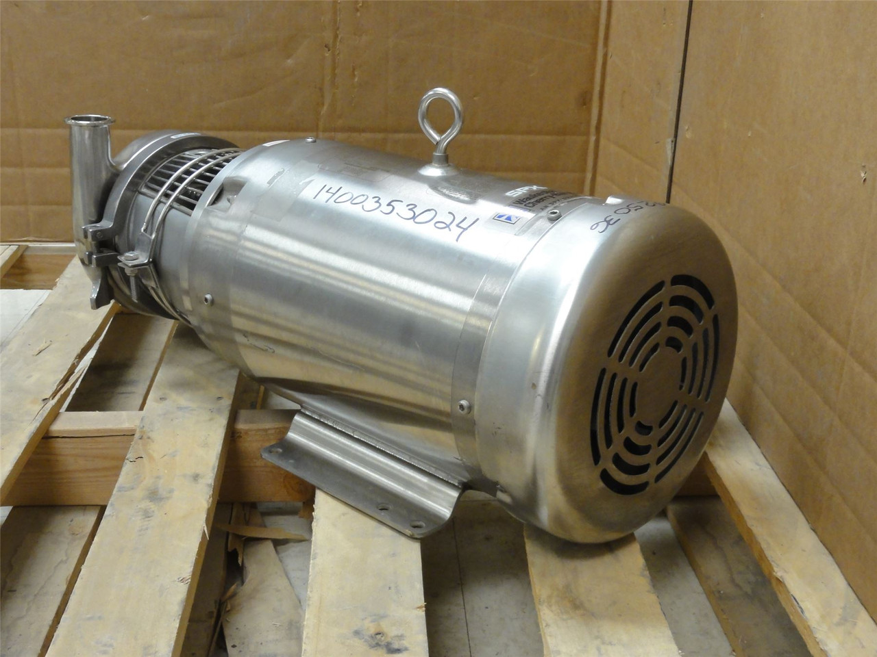 Waukesha C216; SS Centrifugal Pump 10HP 64mmID In; 38mmOut