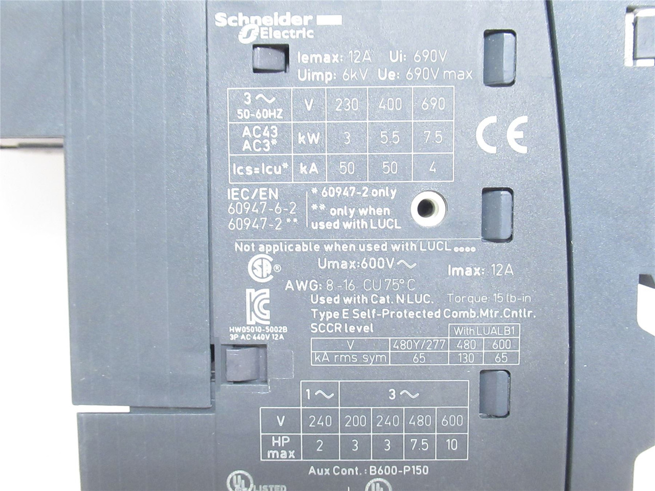 Schneider LUB12; Non-Reversing Power Base; 12A; 110-240VAC