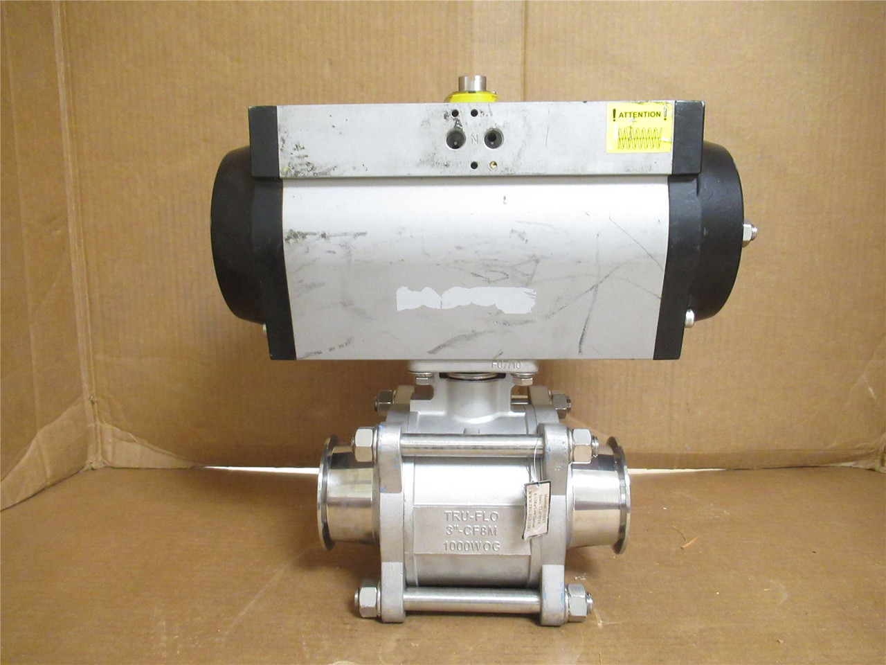 Tru-Flo MT46.S4.F07-F10.CH22; Actuated Ball Valve SS; 3" Clamp