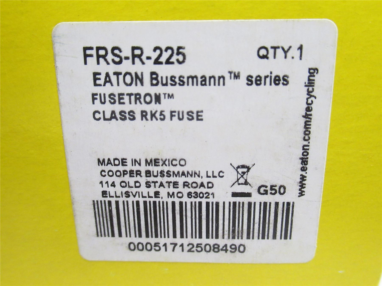 Bussmann FRS-R-225; Time Delay Fuse; 225A; 600VAC/300VDC