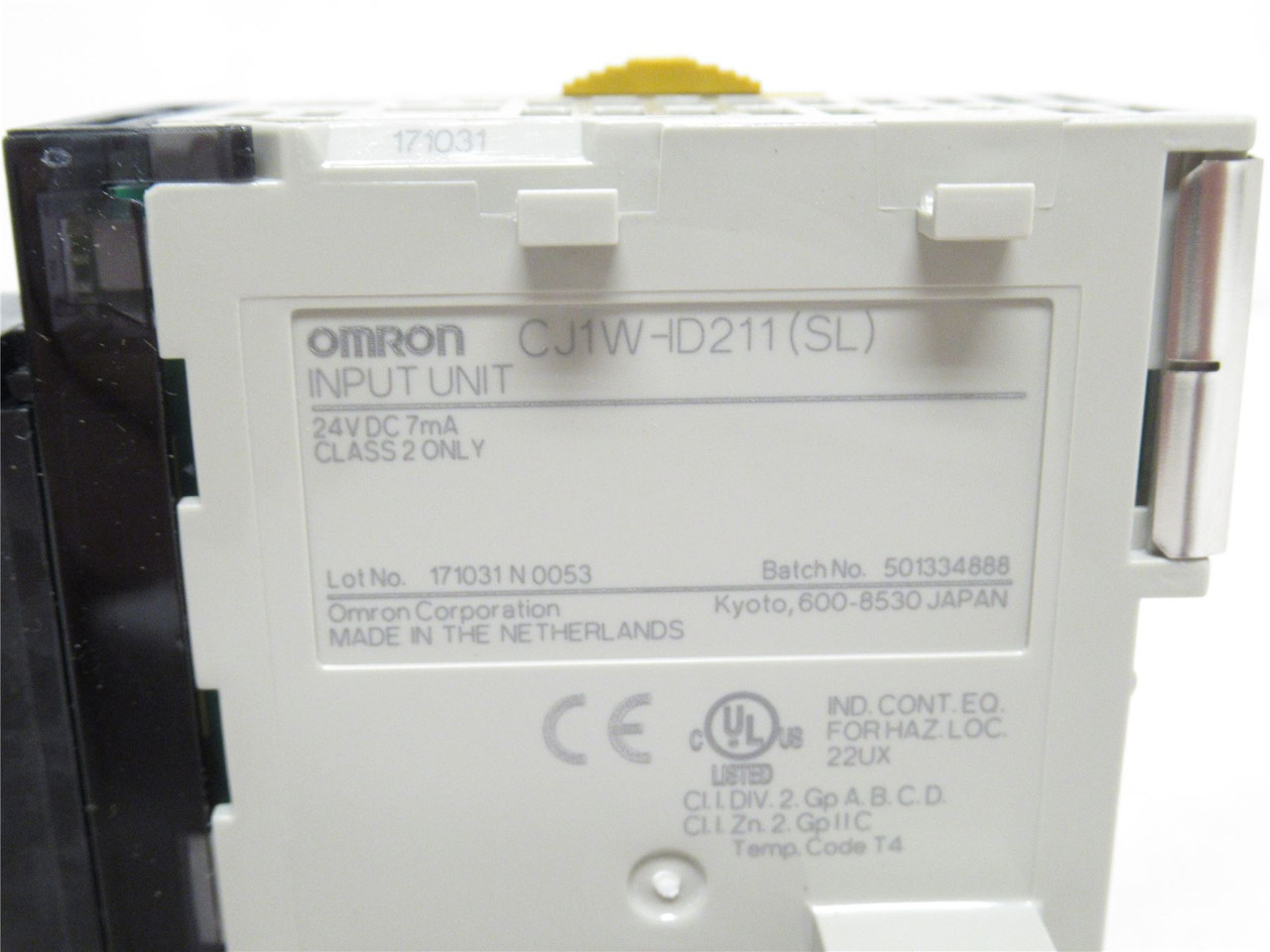 Omron CJ1W-ID211; Input Module Unit; 7mA; 24VDC; 16-Digital