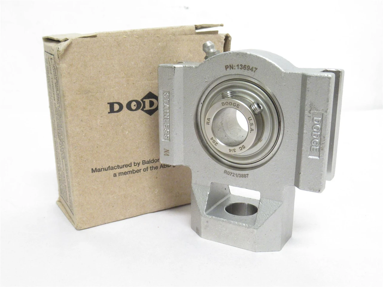 Dodge WSTU-SCEZ-012-SHCR; Take-Up Bearing 136947; SS; 3/4"ID