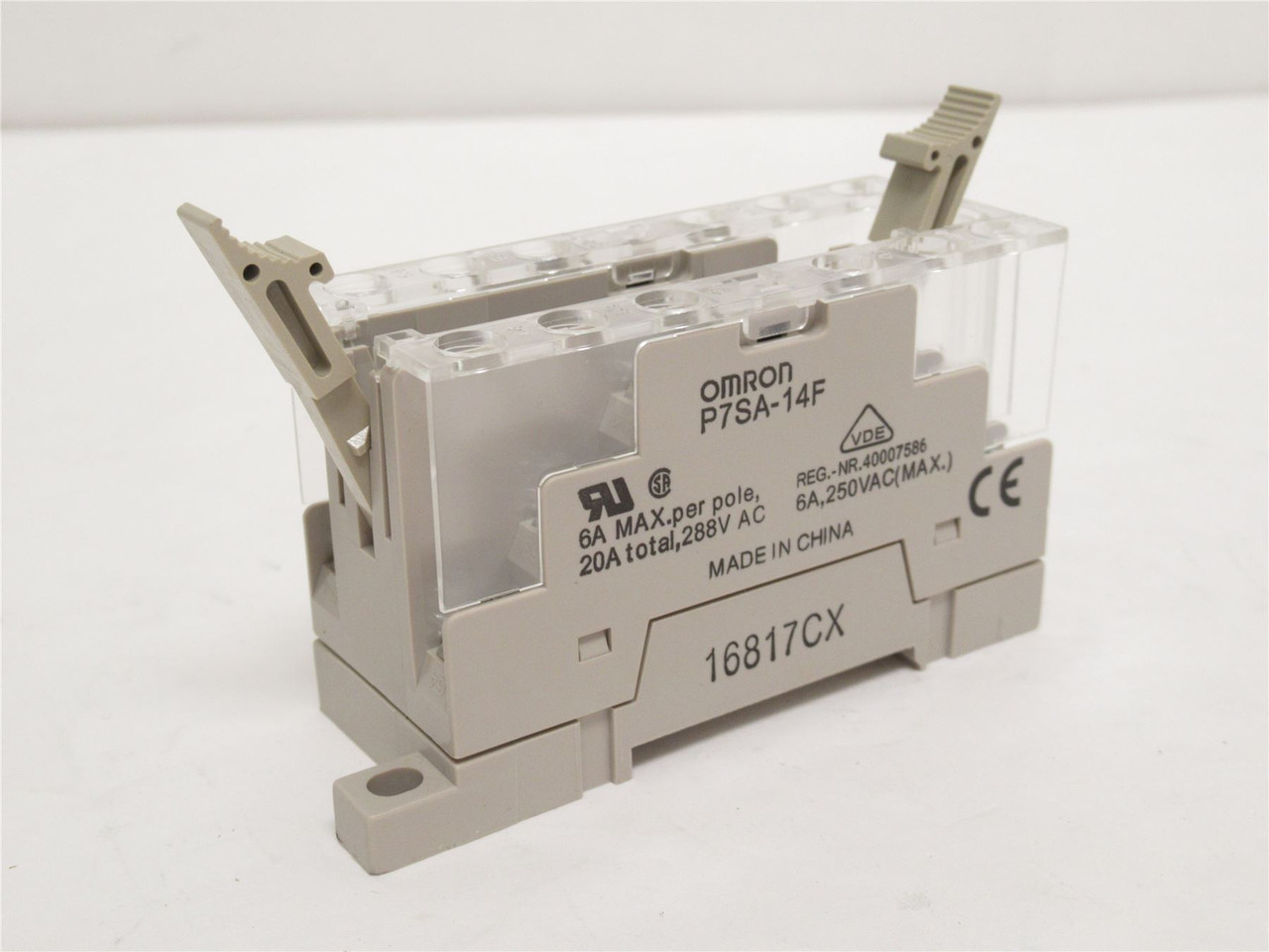Omron P7SA-14F; Relay Socket; 6A; 250VAC; 6 Pole; Coil: 24VDC