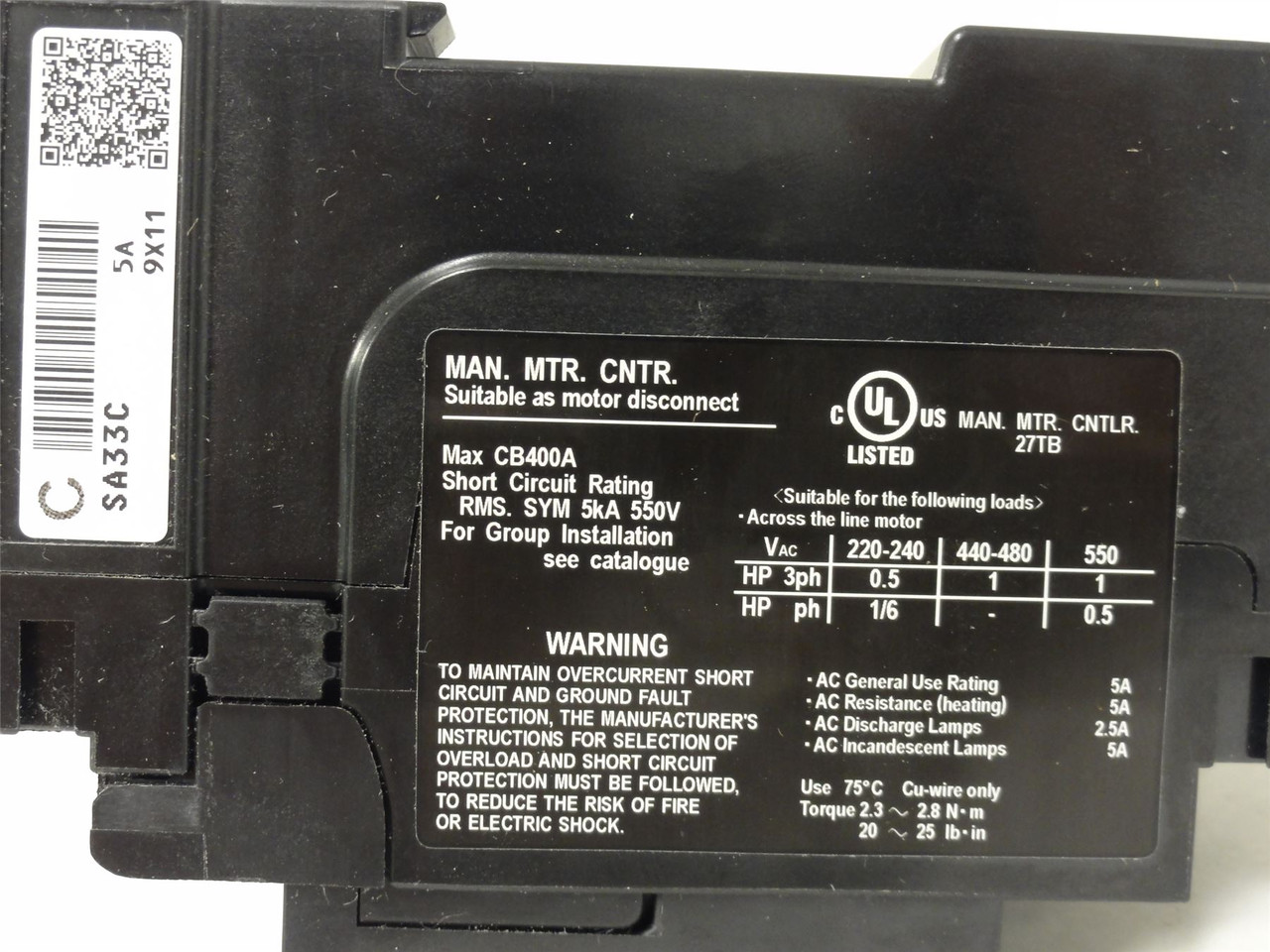Fuji SA33C-BB3ASC-005; Circuit Breaker; 5A; 3 Pole