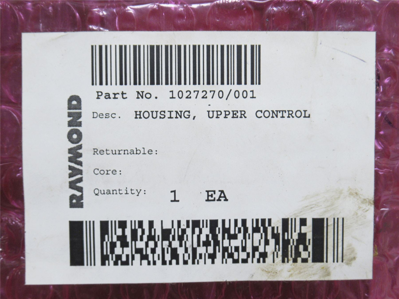 Raymond 1027270/001; Upper Control Housing
