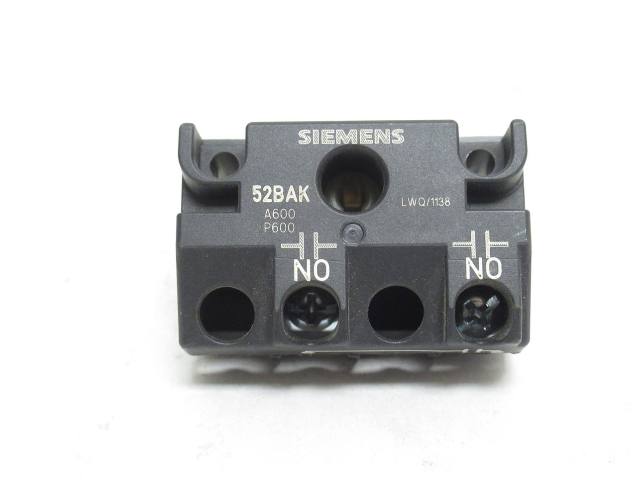 Siemens 52BAK; Momentary Contact Block; 10A; 600VAC; 1-NO