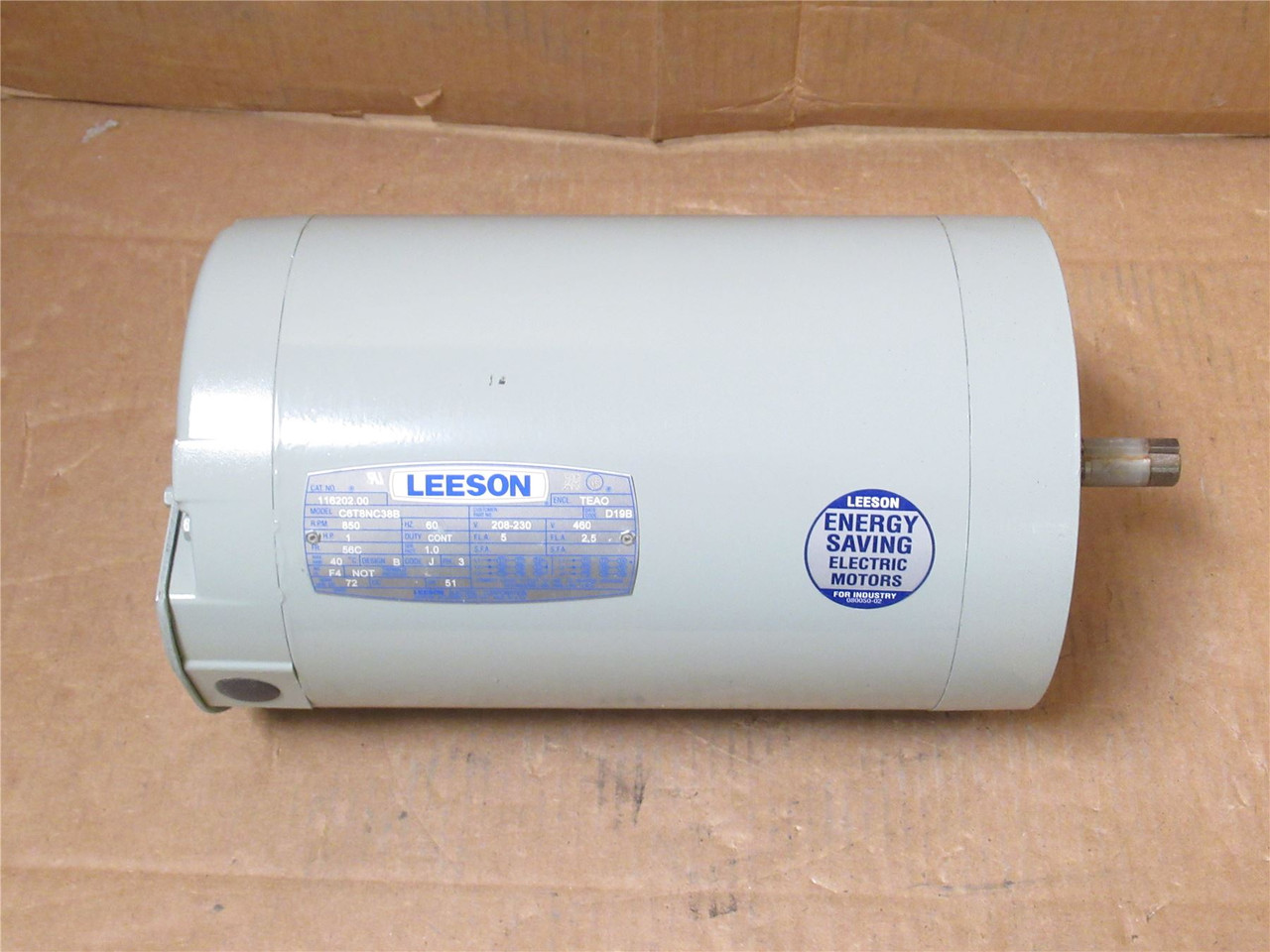 Leeson C6T8NC38B ; Fan Motor 1HP; 208-230/460VAC; 850RPM; 3PH