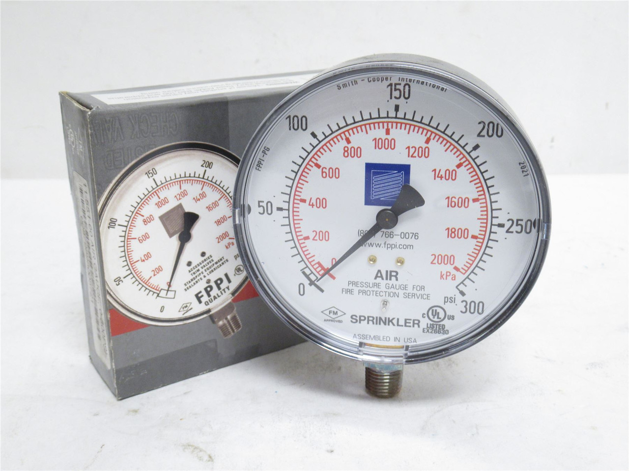 Smith-Cooper 11-551-00; Fire Sprinkler Air Gauge; 0-300PSI
