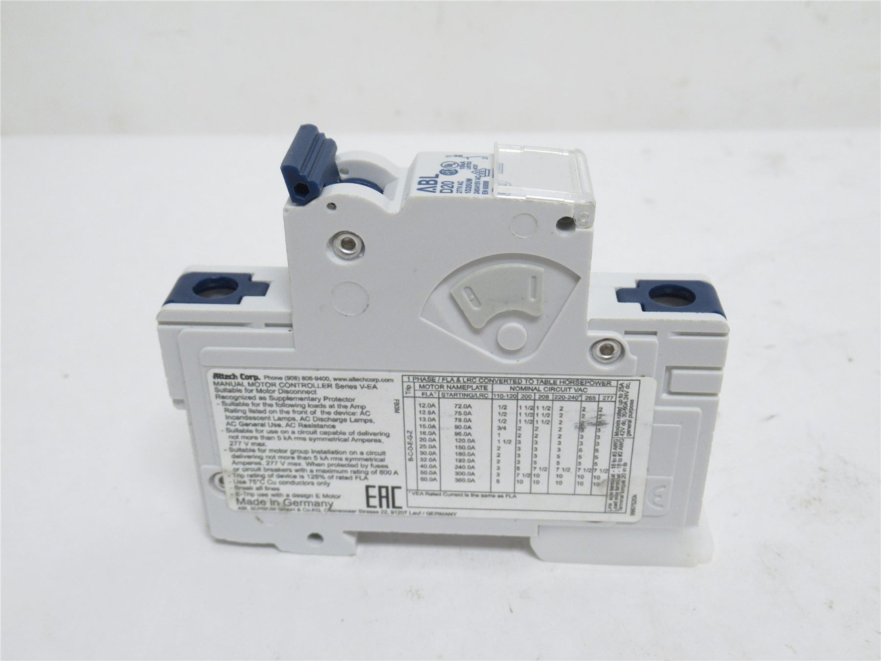 ABL 1D20UM; Circuit Breaker; 20A; 1P; 480VAC