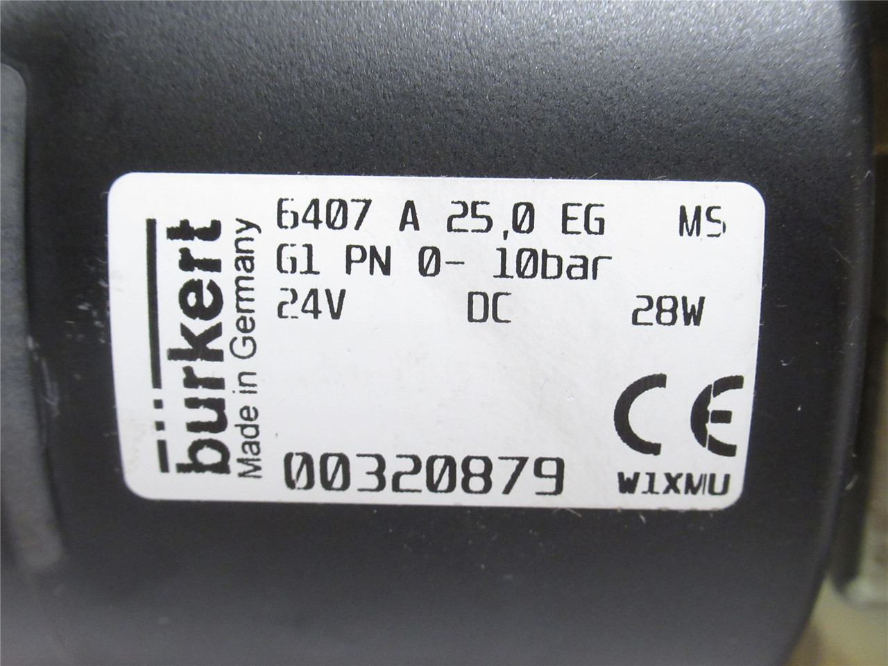 Burkert 320879; Solenoid Valve 2/2 Way 10BAR 24VDC G1 Port