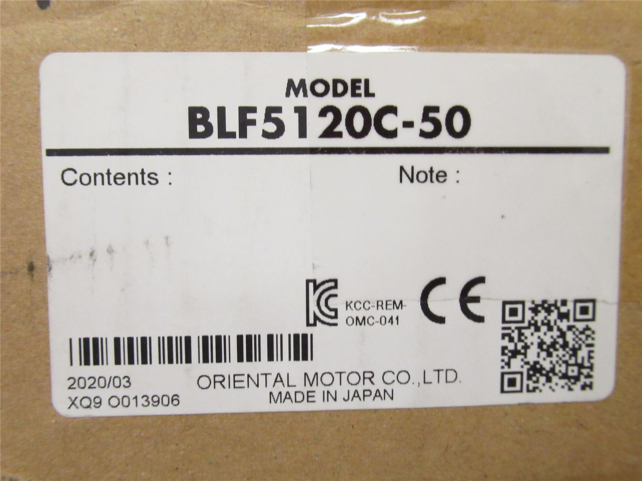 Oriental Motor BLF5120C-50; DC Motor Control System; 1/6HP