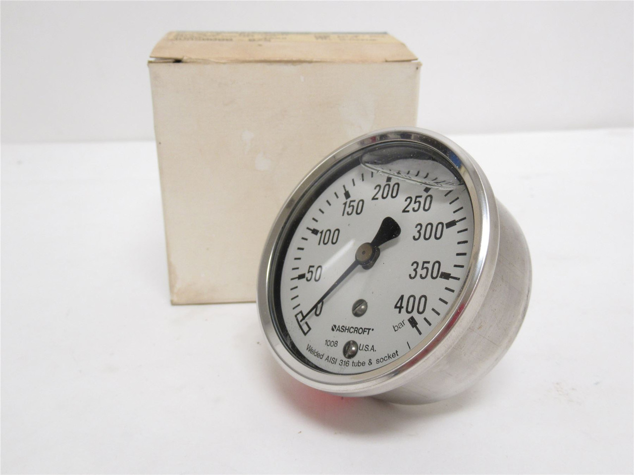 Ashcroft 631008SL01B400; Liquid Fill Pressure Gauge 0-400Psi