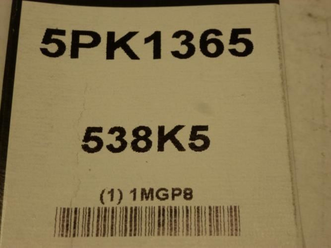 Bando 538K5; Serpentine Belt 5PK1365