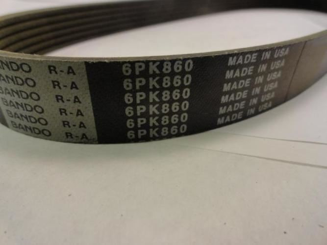 Bando 6PK860; Serpentine Belt 339K6; 6-ribs 33.9"L; 1MHN7
