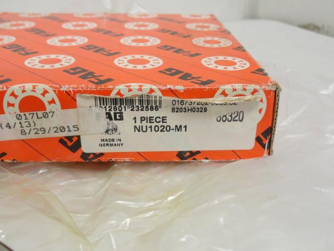 FAG NU1020-M1; Cylindrical Roller Bearing; Straight; 100mm ID