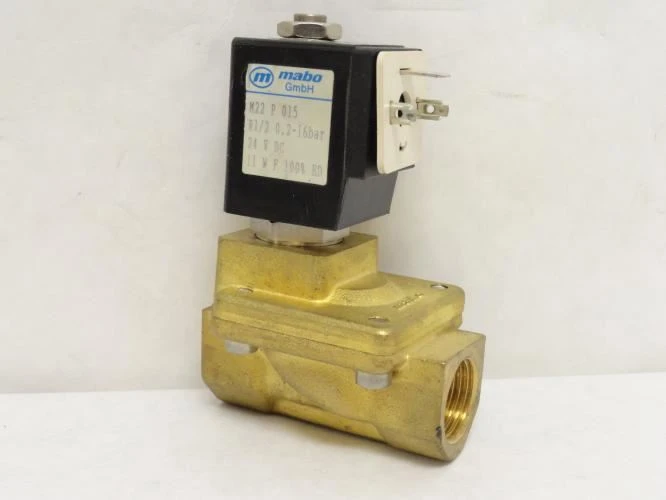 Mabo M22-P-015; Brass Solenoid Valve; 0.2-16bar; 24Vdc; 2/2-Way