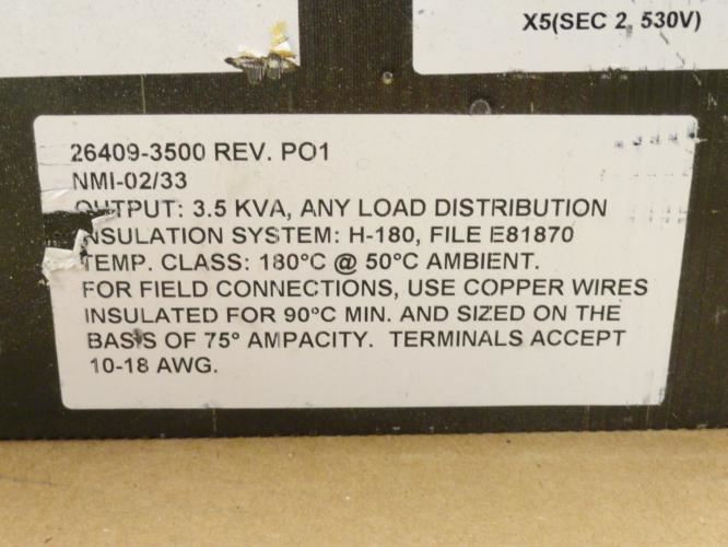 Nova 0163-03-0023; Industrial Control Transformer; 3.5kVA