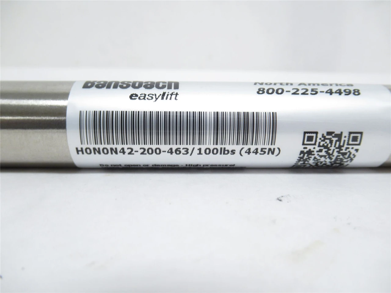 Bansbach H0N0N42-200-463; Gas Strut; SS; 7-7/8""/200mm Stroke