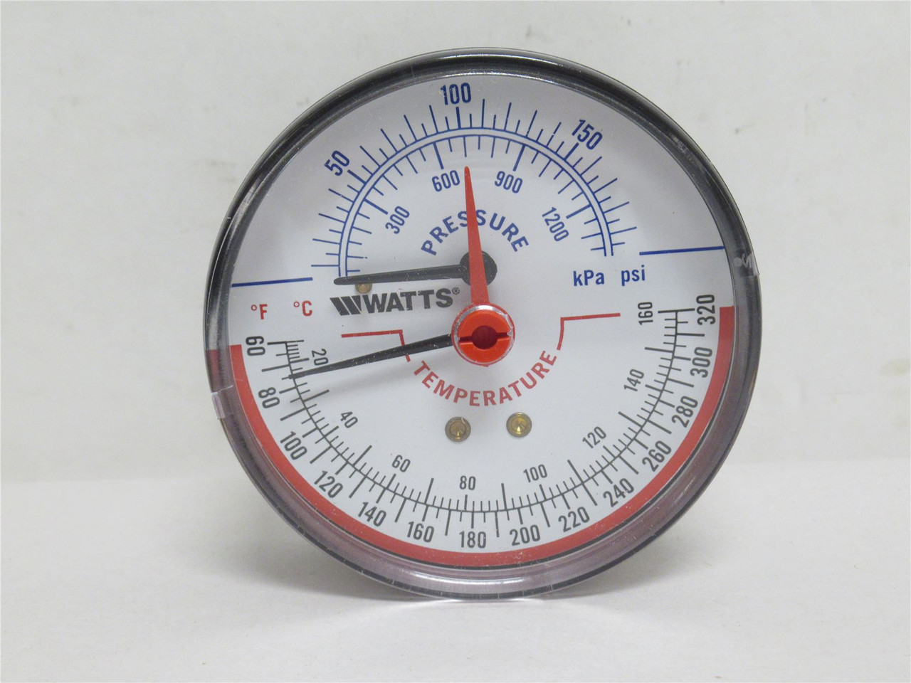 Watts DPTG3-3-200; Temp/Pressure Gauge; 60-320Deg F; 1/2MNPT