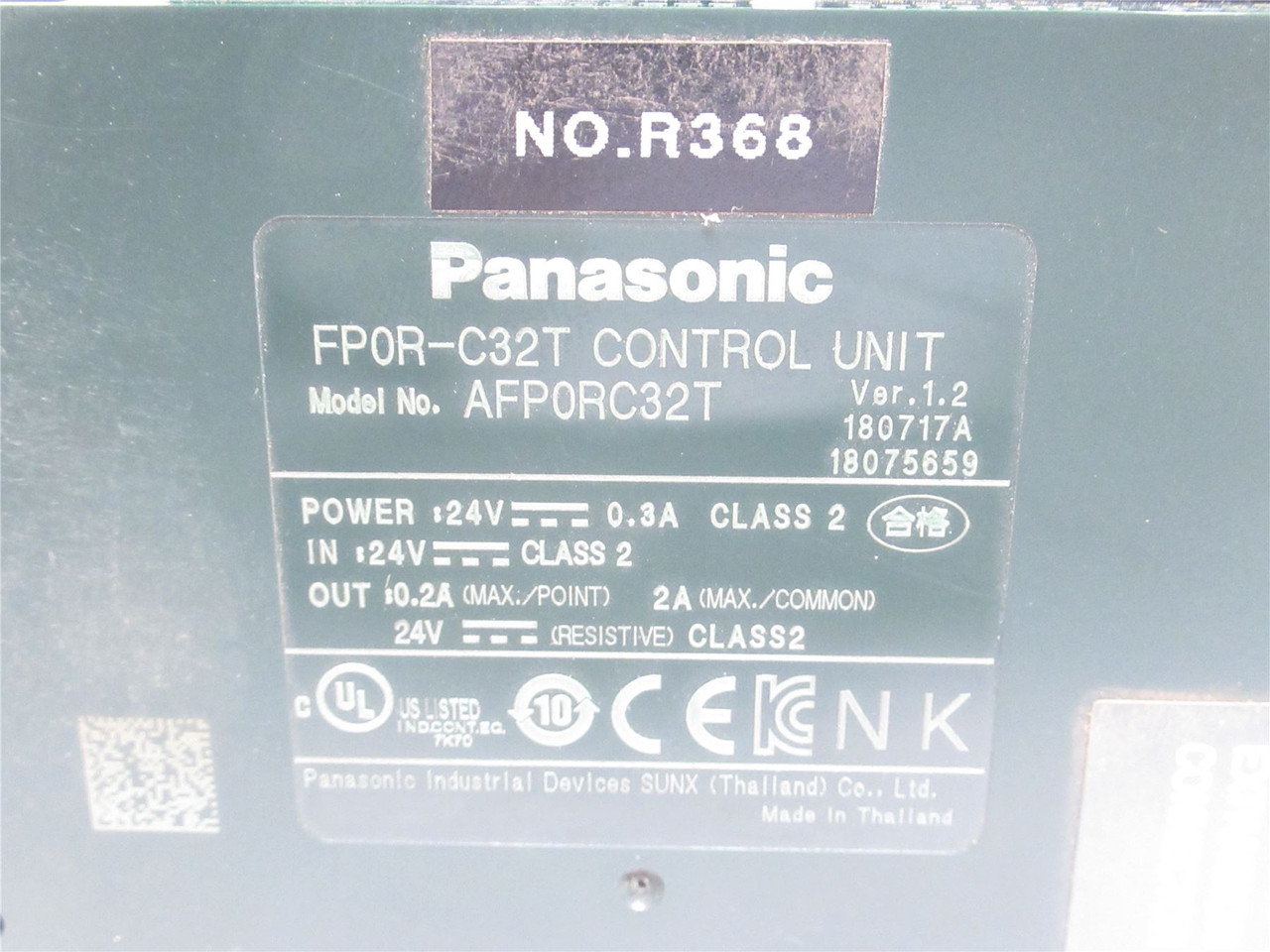 Panasonic AFPORC32T; Controller; 32K Steps; NPN 0.1A; 24VDC