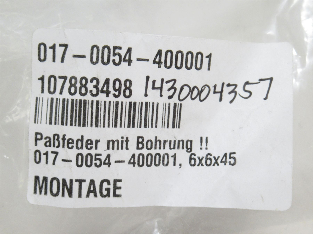 Wolftec 170054400001_; Key; Parl; 6mm Square x 45mm Long; SS