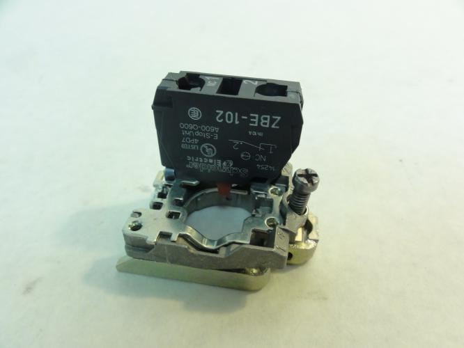 Schneider ZB4BZ102; Contact Block w/ Body/Fixing Collar; 1NC