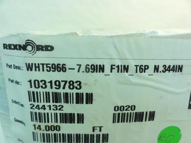 Rexnord WHT5966-14; Flat Top Conveyor Chain; 7.69" W; 14FT OL